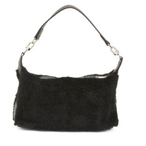 8 Other Reasons BLACK Faux Shearling Shoulder Bag Purse